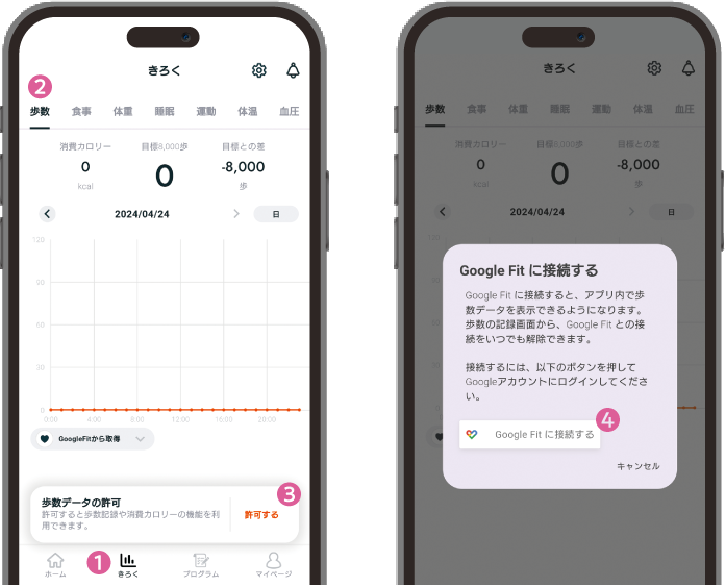 「Google Fit」と連携